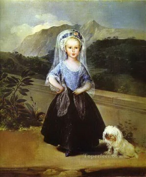 Animal domestique et enfant œuvres - Portait de Marie Teresa de Borbon et Vallabriga Francisco de Goya enfants animaux
